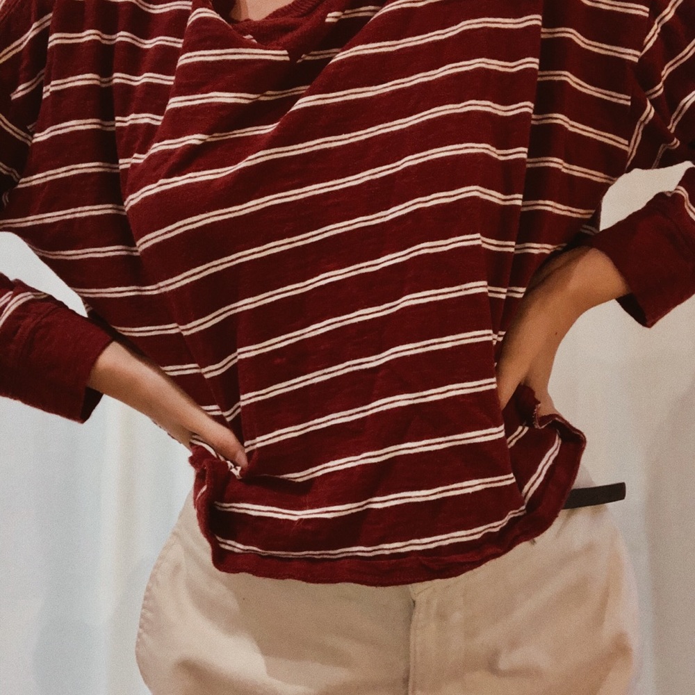 Hollister striped, cropped, long sleeve shirt
